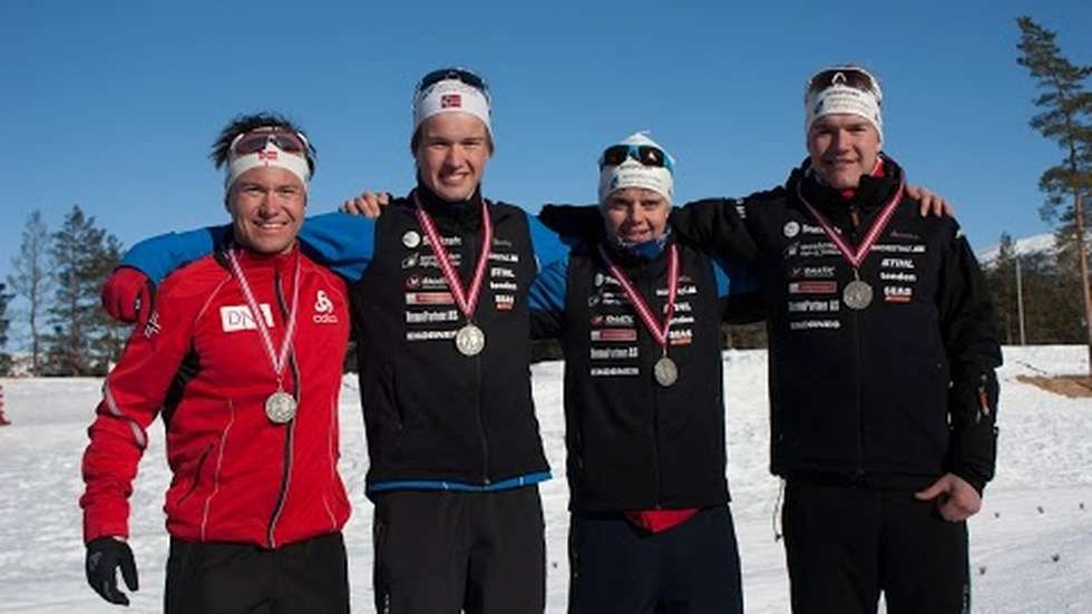 Håvard Gutubø Bogetveit, Jarle Midthjell Gjørven, Ole Martin Erdal og Johan Eirik Meland tok NM-sølv. Foto: Team Statkraft Nordfjord