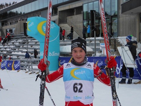 Aksel Mathias Meland tok sølv på Bendit Kvalfoss-sprinten 2013. Foto: Team Statkraft Nordfjord