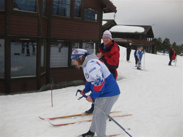 Ingvild og Knut Hatledal ved målgong